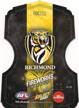 2020 Select Footy Stars - Fireworks Diecuts #FDC111 Jack Riewoldt Back